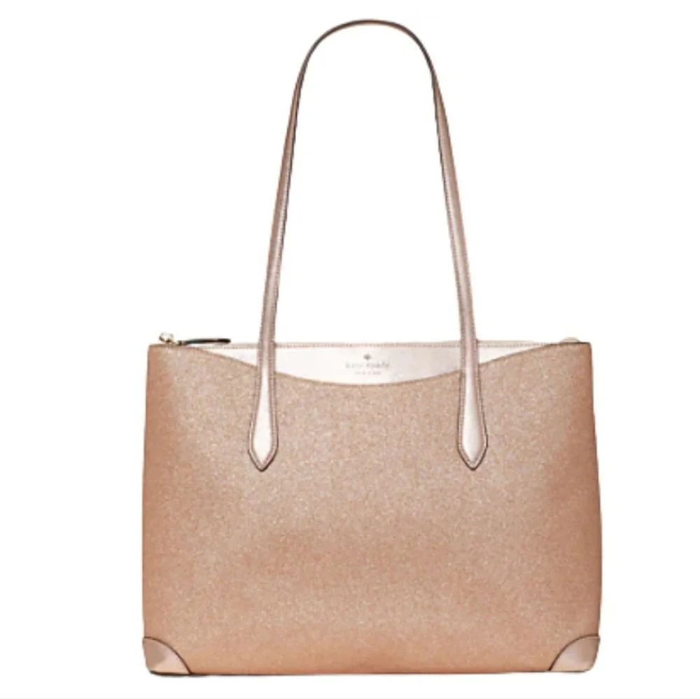 KATE SPADE NEW YORK "SHIMMY TOTE" IN ROSE GOLD - Picture 2 of 5